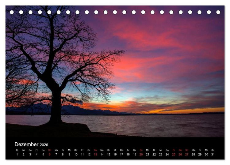 Produktbild: Licht &uuml;ber oberbayrischen Bergen und Seen (Tischkalender 2026 DIN A5 quer), CALVENDO Monatskalender