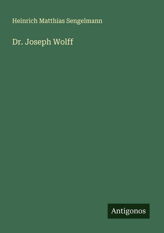 Produktbild: Dr. Joseph Wolff