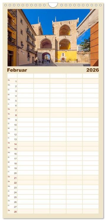 Produktbild: Familienplaner 2026 - Zauberhaftes Valencia mit 5 Spalten (Wandkalender, 21 x 45 cm) CALVENDO