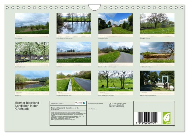 Produktbild: Bremer Blockland - Landleben in der Gro&szlig;stadt (Wandkalender 2026 DIN A4 quer), CALVENDO Monatskalender
