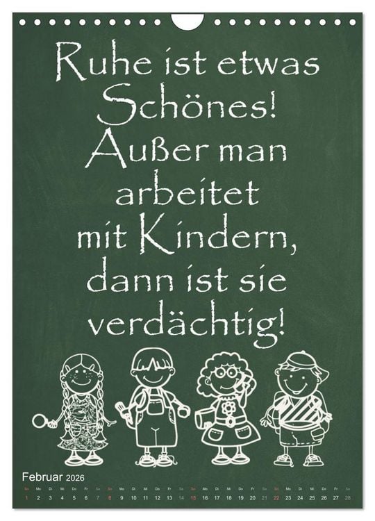 Produktbild: Coole Lehrerspr&uuml;che (Wandkalender 2026 DIN A4 hoch), CALVENDO Monatskalender