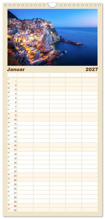 Produktbild: Familienplaner 2027 - Land. Licht. Meer. mit 5 Spalten (Wandkalender, 21 x 45 cm) CALVENDO