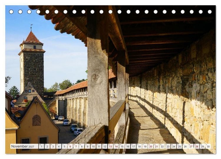 Produktbild: Rothenburg ob der Tauber. Sehensw&uuml;rdigkeiten. (Tischkalender 2027 DIN A5 quer), CALVENDO Monatskalender