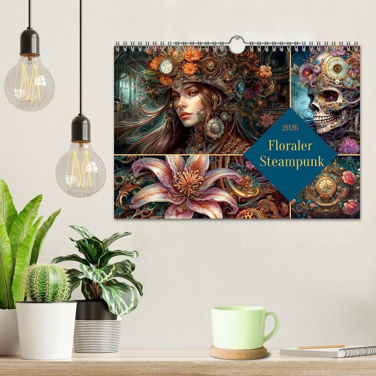 Produktbild: Floraler Steampunk (Wandkalender 2026 DIN A4 quer), CALVENDO Monatskalender