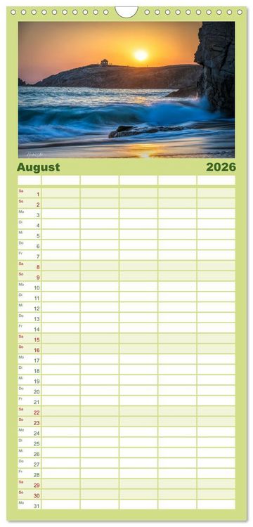 Produktbild: Familienplaner 2026 - Die Bretagne - Frankreichs Perle mit 5 Spalten (Wandkalender, 21 x 45 cm) CALVENDO