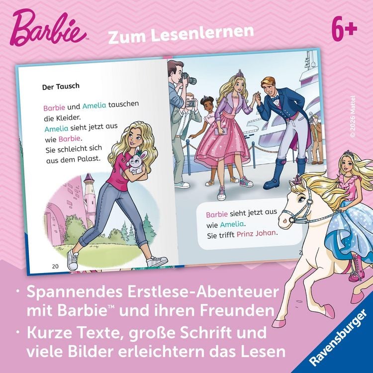 Produktbild: Barbie Princess Adventure: Prinzessin f&uuml;r einen Tag - Erstlesebuch zum Lesenlernen