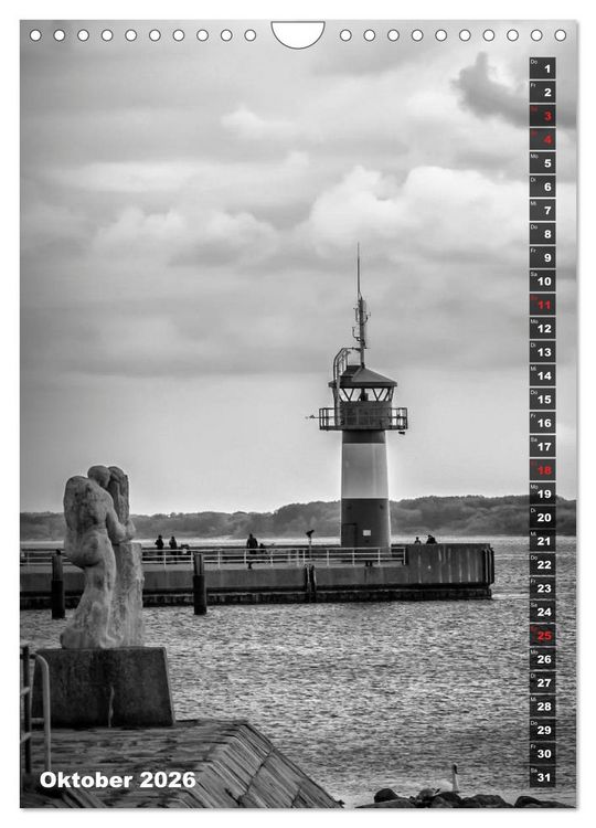 Produktbild: L&Uuml;BECK Monochrome Momente (Wandkalender 2026 DIN A4 hoch), CALVENDO Monatskalender