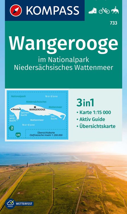 Produktbild: KOMPASS Wanderkarte 733 Wangerooge im Nationalpark Nieders&auml;chsisches Wattenmeer 1:15.000
