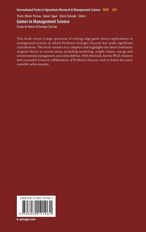Produktbild: Games in Management Science