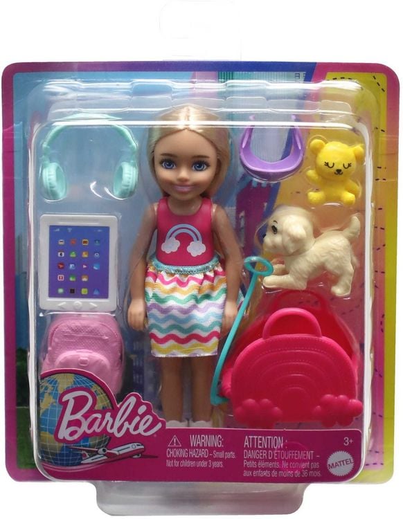 Produktbild: Barbie-Spielzeug, Chelsea-Puppe und Accessoires, Reiseset mit Hündchen