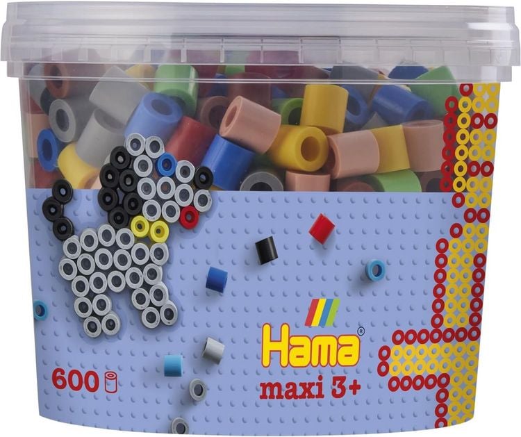 Bild vom Artikel Hama 8573 - My first Bügelperlen Maxi 3+, Dose mit ca. 600 Stück, Volltonmix vom Autor 