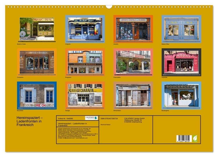 Produktbild: Hereinspaziert &ndash; Ladenfronten in Frankreich (Wandkalender 2026 DIN A2 quer), CALVENDO Monatskalender