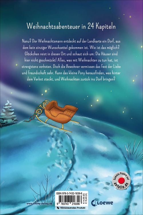 Produktbild: Gl&ouml;ckchen, das Weihnachtspony Mein Adventskalenderbuch - Ein zauberhafter Wunsch