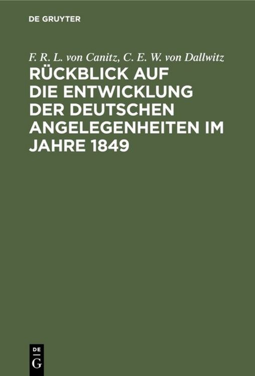 Produktbild: R&uuml;ckblick auf die Entwicklung der deutschen Angelegenheiten im Jahre 1849