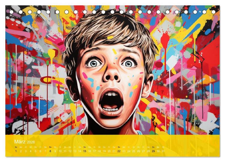 Produktbild: Pop-Art. Eine Reise in coolen Illustrationen (Tischkalender 2026 DIN A5 quer), CALVENDO Monatskalender