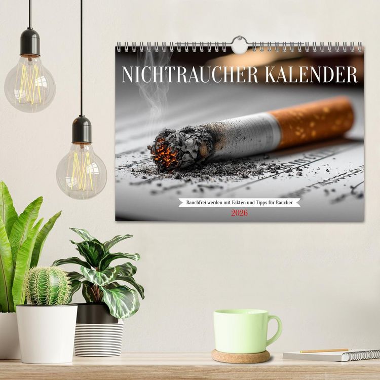Produktbild: Nichtraucher Kalender - Rauchfrei werden mit Fakten und Tipps f&uuml;r Raucher (Wandkalender 2026 DIN A4 quer), CALVENDO Monatskalender