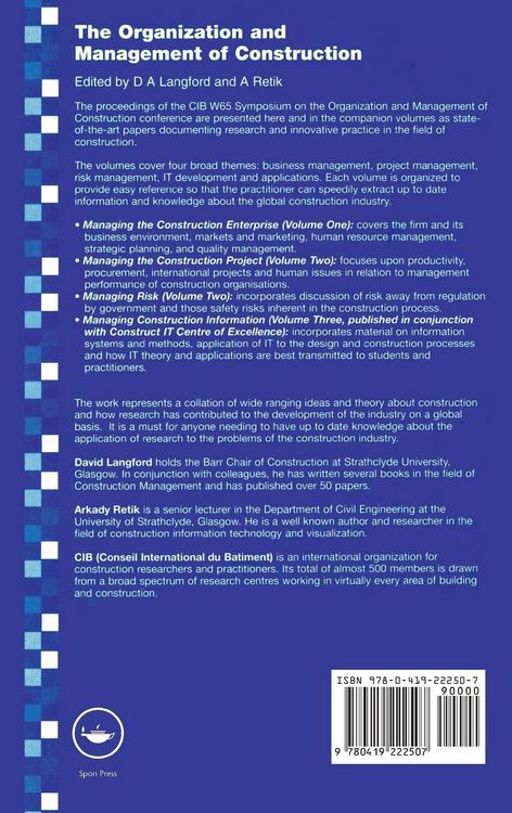 Produktbild: The Organization and Management of Construction