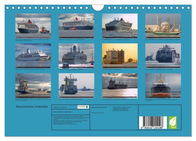 Produktbild: Rennstrecke Unterelbe (Wandkalender 2026 DIN A4 quer), CALVENDO Monatskalender