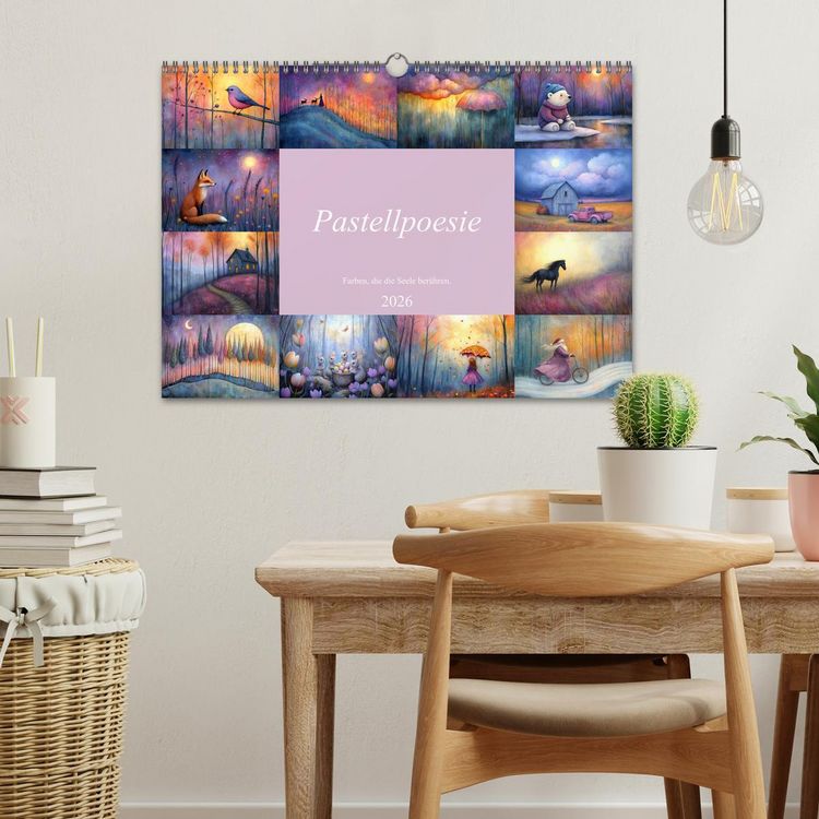 Produktbild: Pastellpoesie &ndash; Farben, die die Seele ber&uuml;hren (Wandkalender 2026 DIN A3 quer), CALVENDO Monatskalender