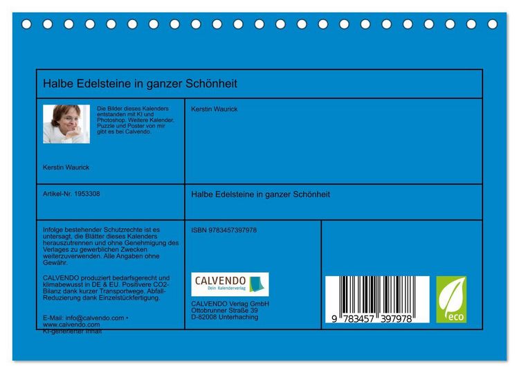 Produktbild: Halbe Edelsteine in ganzer Sch&ouml;nheit (Tischkalender 2026 DIN A5 quer), CALVENDO Monatskalender