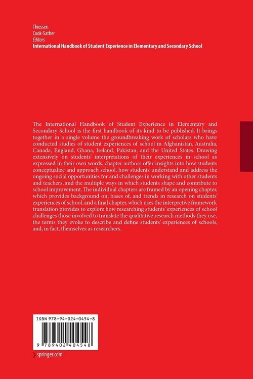 Produktbild: International Handbook of Student Experience in Elementary and Secondary School