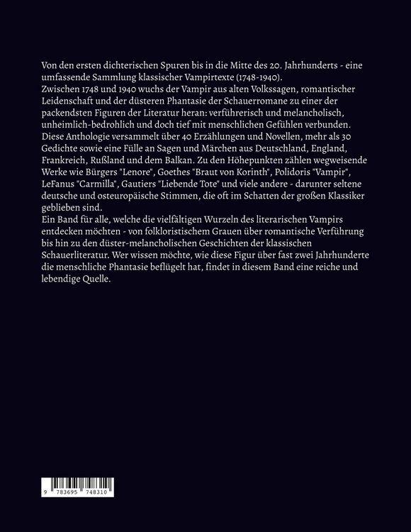 Produktbild: Im Schatten Draculas - Die fr&uuml;he Vampir-Literatur: Erz&auml;hlungen, Gedichte und Volkssagen 1748 - 1940