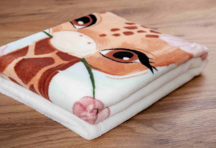 Produktbild: babybest&reg; 1440228014 - Giraffe Microfaserflausch-Decke, 75 x 100 cm, 100% Polyester