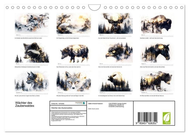 Produktbild: W&auml;chter des Zauberwaldes (Wandkalender 2026 DIN A4 quer), CALVENDO Monatskalender