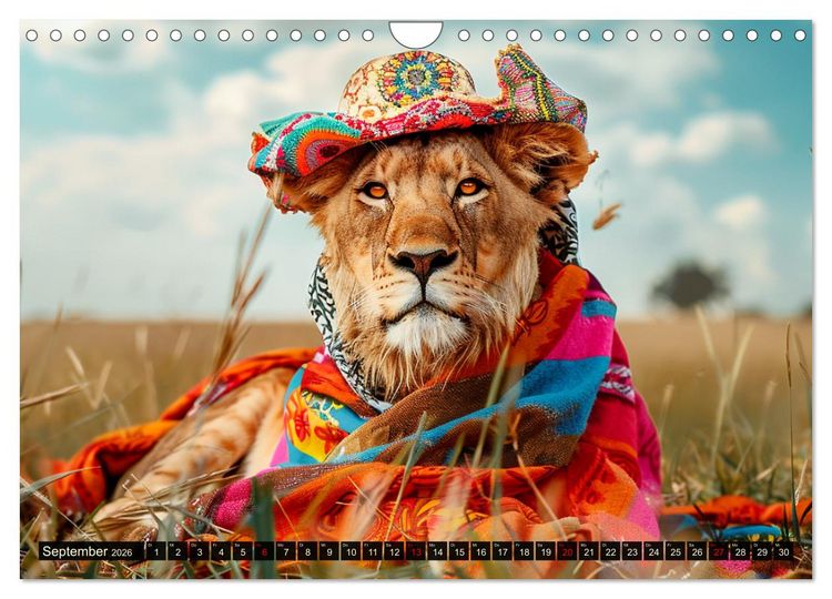 Produktbild: Savannen-Style. Stilvoller Raubkatzen-Chic (Wandkalender 2026 DIN A4 quer), CALVENDO Monatskalender
