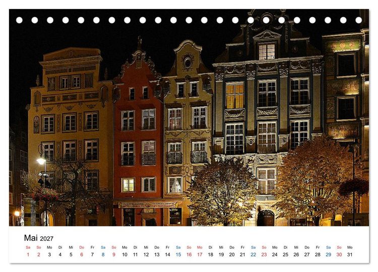 Produktbild: Das alte Danzig - Ein Stadtbummel am Abend (Tischkalender 2027 DIN A5 quer), CALVENDO Monatskalender
