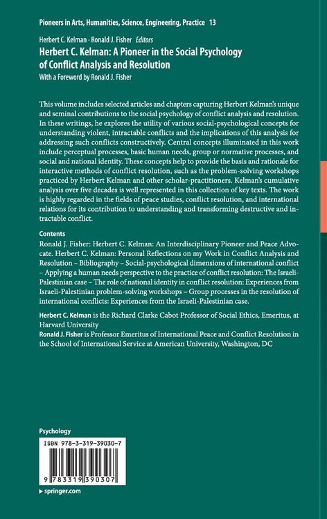 Produktbild: Herbert C. Kelman: A Pioneer in the Social Psychology of Conflict Analysis and Resolution