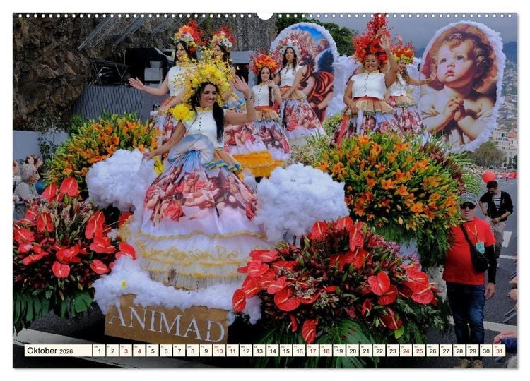 Produktbild: Blumenfest auf Madeira (hochwertiger Premium Wandkalender 2026 DIN A2 quer), Kunstdruck in Hochglanz