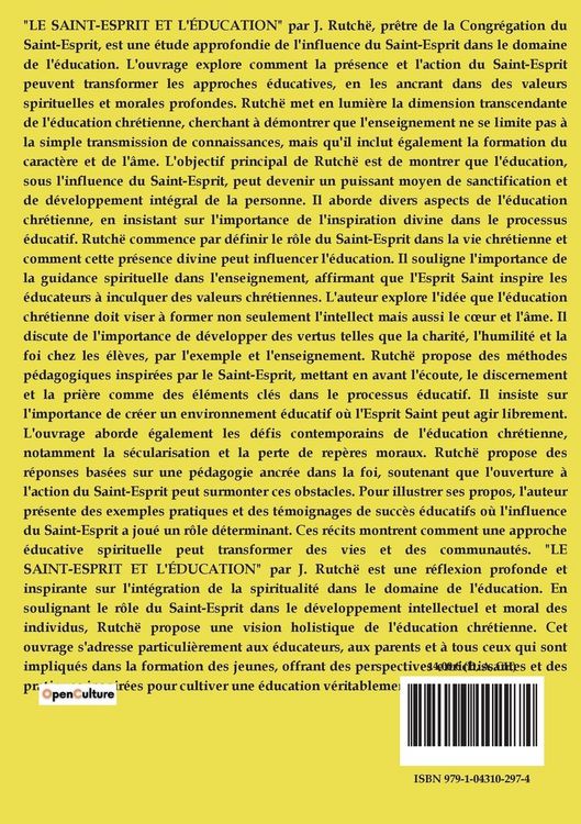 Produktbild: Le Saint Esprit et l'&eacute;ducation
