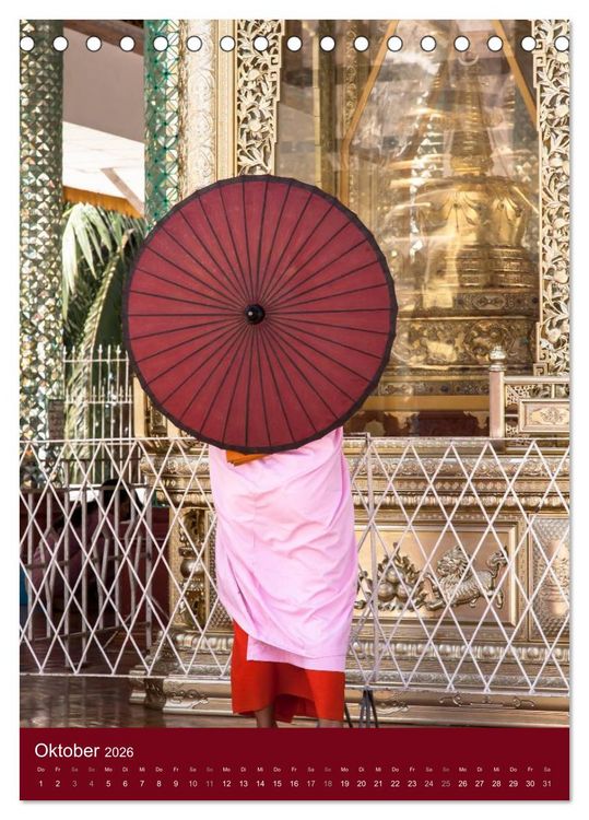 Produktbild: MYANMAR SPIRITUELL 2026 (Tischkalender 2026 DIN A5 hoch), CALVENDO Monatskalender