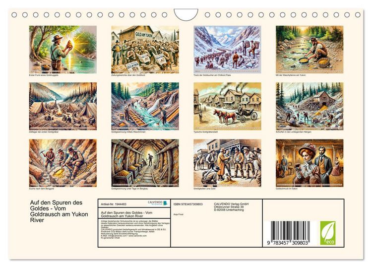 Produktbild: Auf den Spuren des Goldes - Vom Goldrausch am Yukon River (Wandkalender 2026 DIN A4 quer), CALVENDO Monatskalender
