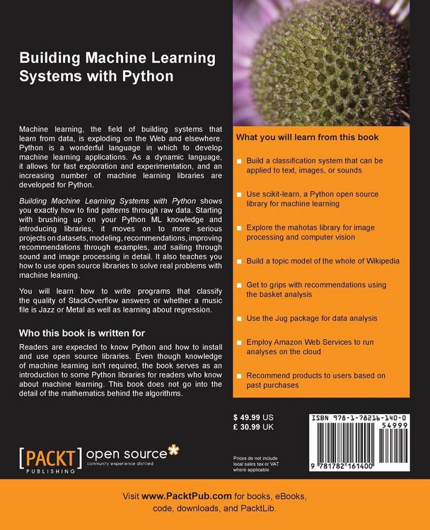 Produktbild: Building Machine Learning Systems with Python