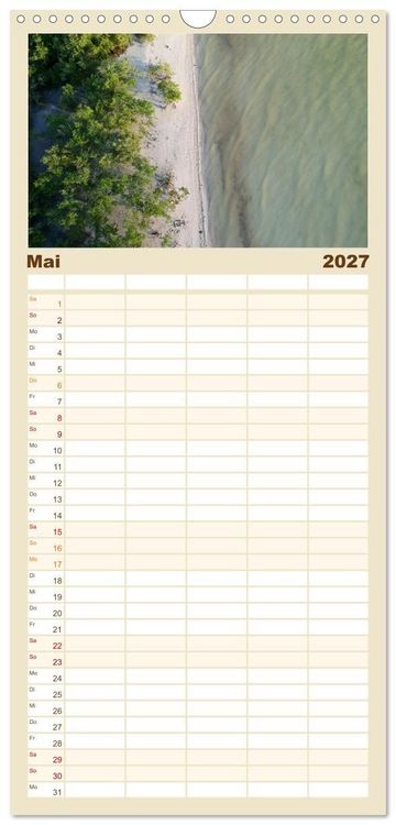 Produktbild: Familienplaner 2027 - Mexiko aus der Vogelperspektive mit 5 Spalten (Wandkalender, 21 x 45 cm) CALVENDO