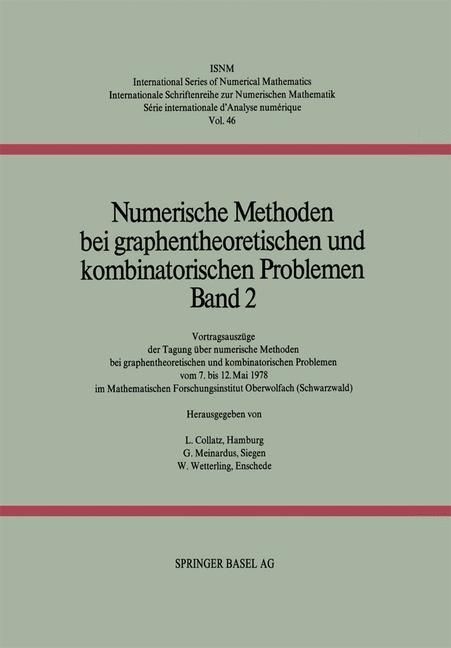 Produktbild: Numerische Methoden bei graphentheoretischen und kombinatorischen Problemen