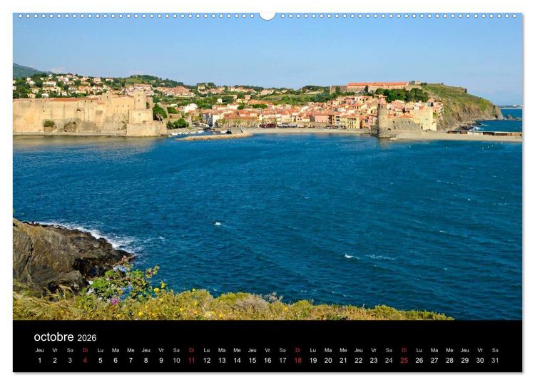 Produktbild: Le port de Collioure (Calendrier mural 2026 DIN A2 vertical) calendrier de bureau