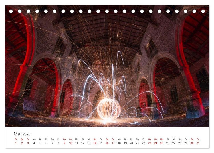 Produktbild: Lightpainting - Malen mit Licht und Zeit (Tischkalender 2026 DIN A5 quer), CALVENDO Monatskalender