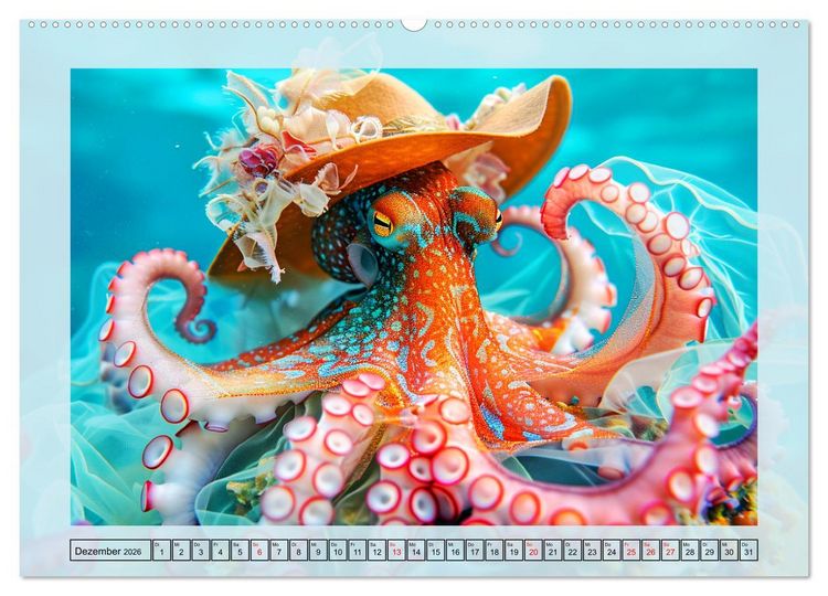 Produktbild: Tintenfisch Fashion. Coole Models zeigen die Trends (hochwertiger Premium Wandkalender 2026 DIN A2 quer), Kunstdruck in Hochglanz