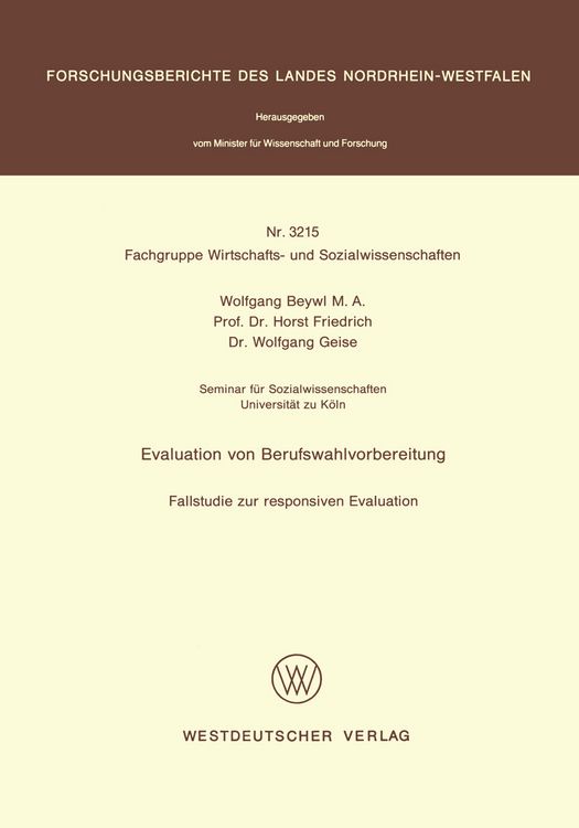 Produktbild: Evaluation von Berufswahlvorbereitung