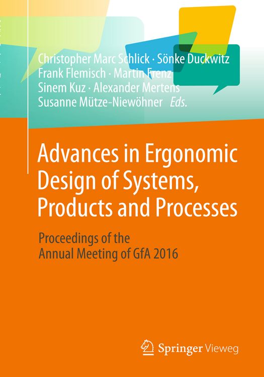 Produktbild: Advances in Ergonomic Design of Systems, Products and Processes