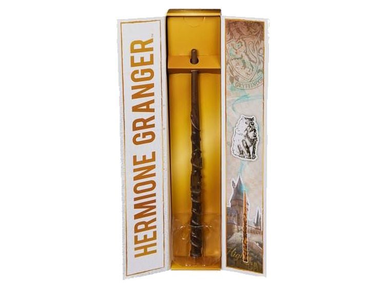 Produktbild: Wizarding World Harry Potter - Authentischer Hermine Granger Zauberstab aus Kunststoff mit Hogwarts-Halterung