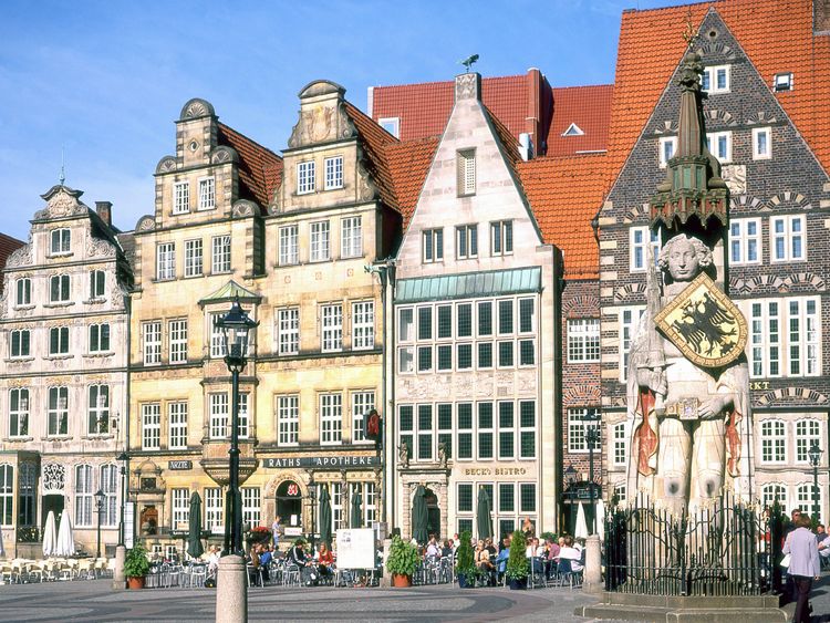 Produktbild: CALVENDO Puzzle Altstadt Bremen mit Roland | 1000 Teile Lege-Gr&ouml;&szlig;e 64x48cm Foto-Puzzle f&uuml;r gl&uuml;ckliche Stunden