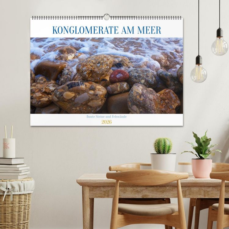 Produktbild: Konglomerate bunte Steine und W&auml;nde am Meer (Wandkalender 2026 DIN A2 quer), CALVENDO Monatskalender
