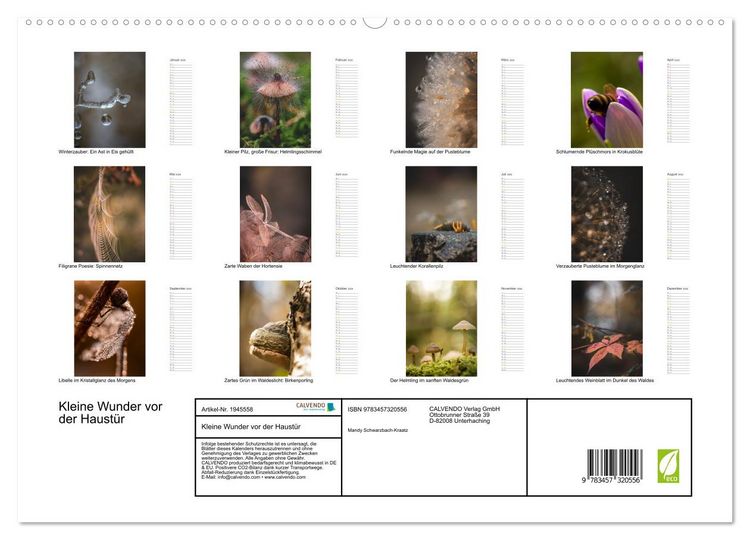 Produktbild: Kleine Wunder vor der Haust&uuml;r (hochwertiger Premium Wandkalender 2026 DIN A2 quer), Kunstdruck in Hochglanz
