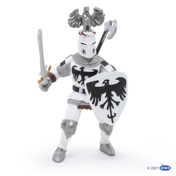 Produktbild: Spielfigur Ritter mit Adlerhelm wei&szlig; 7cm