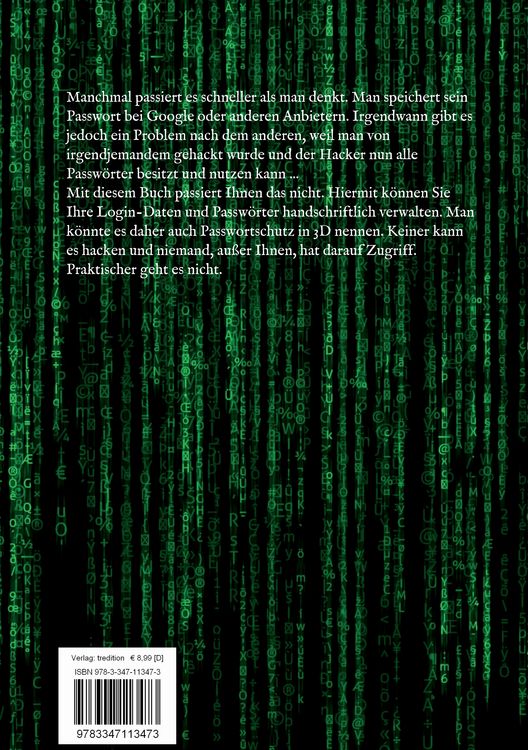 Produktbild: Passwort - Notizbuch