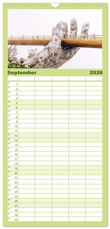 Produktbild: Familienplaner 2026 - Vietnam - Das Land der Morgenr&ouml;te. mit 5 Spalten (Wandkalender, 21 x 45 cm) CALVENDO